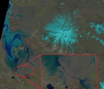 اولین تصویر ماهواره ای دریاچه ارمیه بعد از اتصال زرّینه رود به سیمینه رود