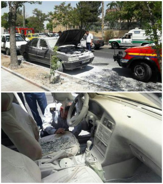 باتری تلفن همراه یک خودروی سواری در تبریز را به آتش کشید!