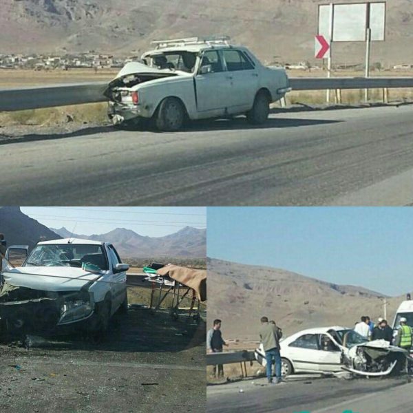 تصادف شدید خودرو پرشیا با پیکان در محور تبریز ارومیه