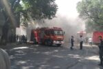 مهار آتش سوزی انبار کفاشی در تبریز