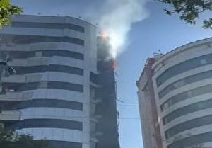 آتش‌سوزی در برج زمرد تبریز