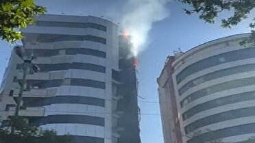 آتش‌سوزی در برج زمرد تبریز