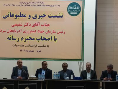 افتتاح ۶۰ پروژه کشاورزی با ۴.۳ هزار میلیارد تومان اعتبار در آذربایجان شرقی
