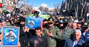 تشییع پیکر خلبان شهید فیروزمند در تبریز