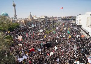 تشییع و وداع باشکوه با آقای شهید ایران در نجف و کربلا