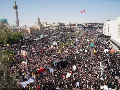 تشییع و وداع باشکوه با آقای شهید ایران در نجف و کربلا